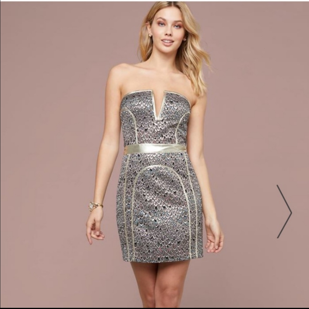 Bebe gold peacock dress